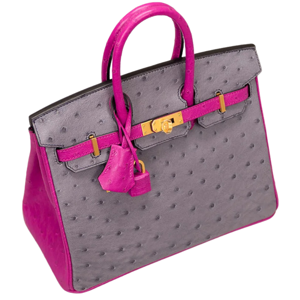 Birkin 25 Gris Rose Agate / Rose Pourpre