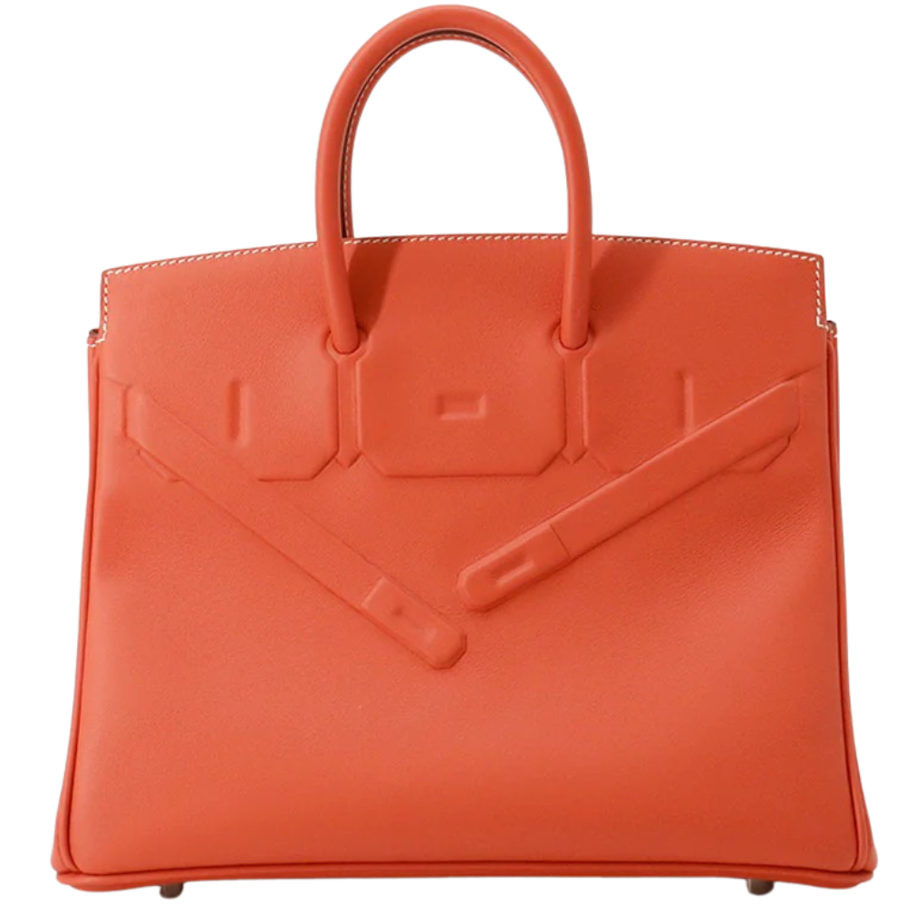 Hermès Birkin 25 in Shadow Sanguin Swift leather, front view