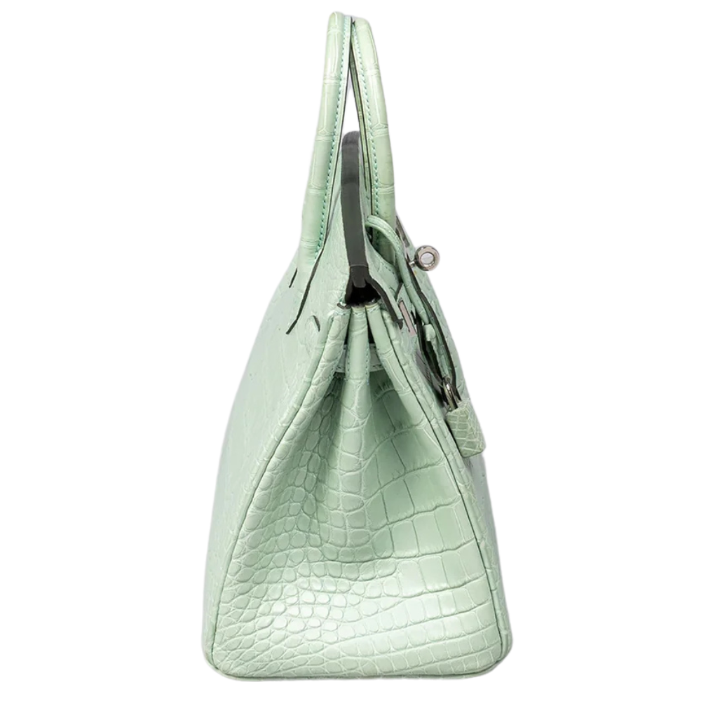 Birkin 25 Vert d'eau Matte Alligator