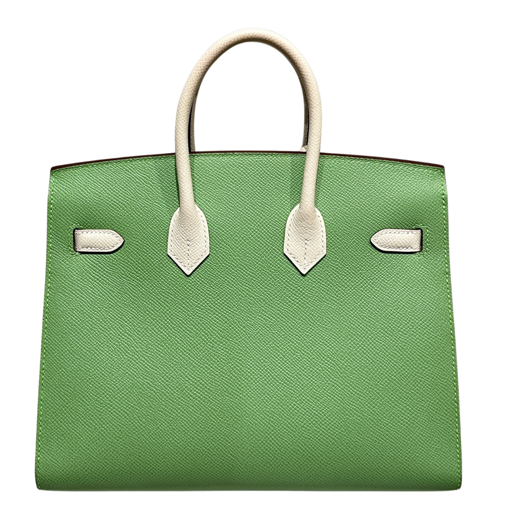 Hermes Birkin 25 Vert Criquet and Nata back view