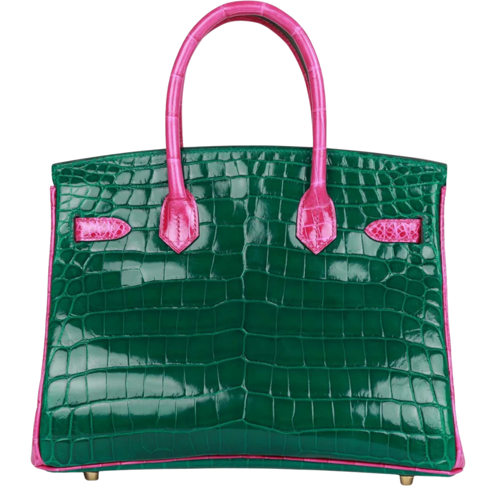 Birkin 25 Vert Emeraude/Rose Scheherazade Niloticus Crocodile