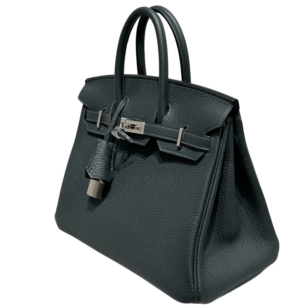 Hermès Birkin 25 Vert Foncé Togo leather, right side profile view