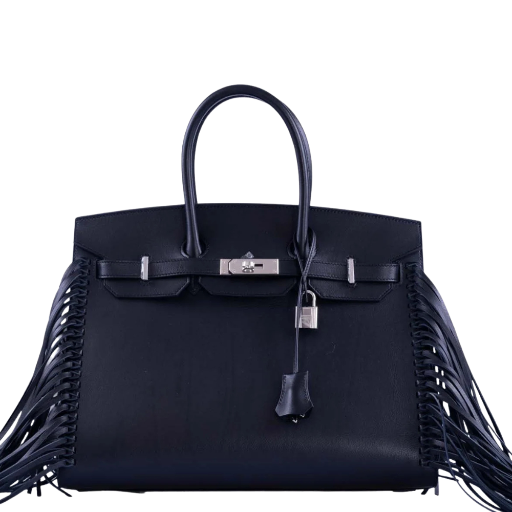 Birkin 35cm Black Anate Fringe