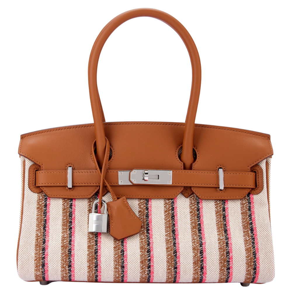 Birkin Shoulder Gold/Ecru/Black/Rose Pop