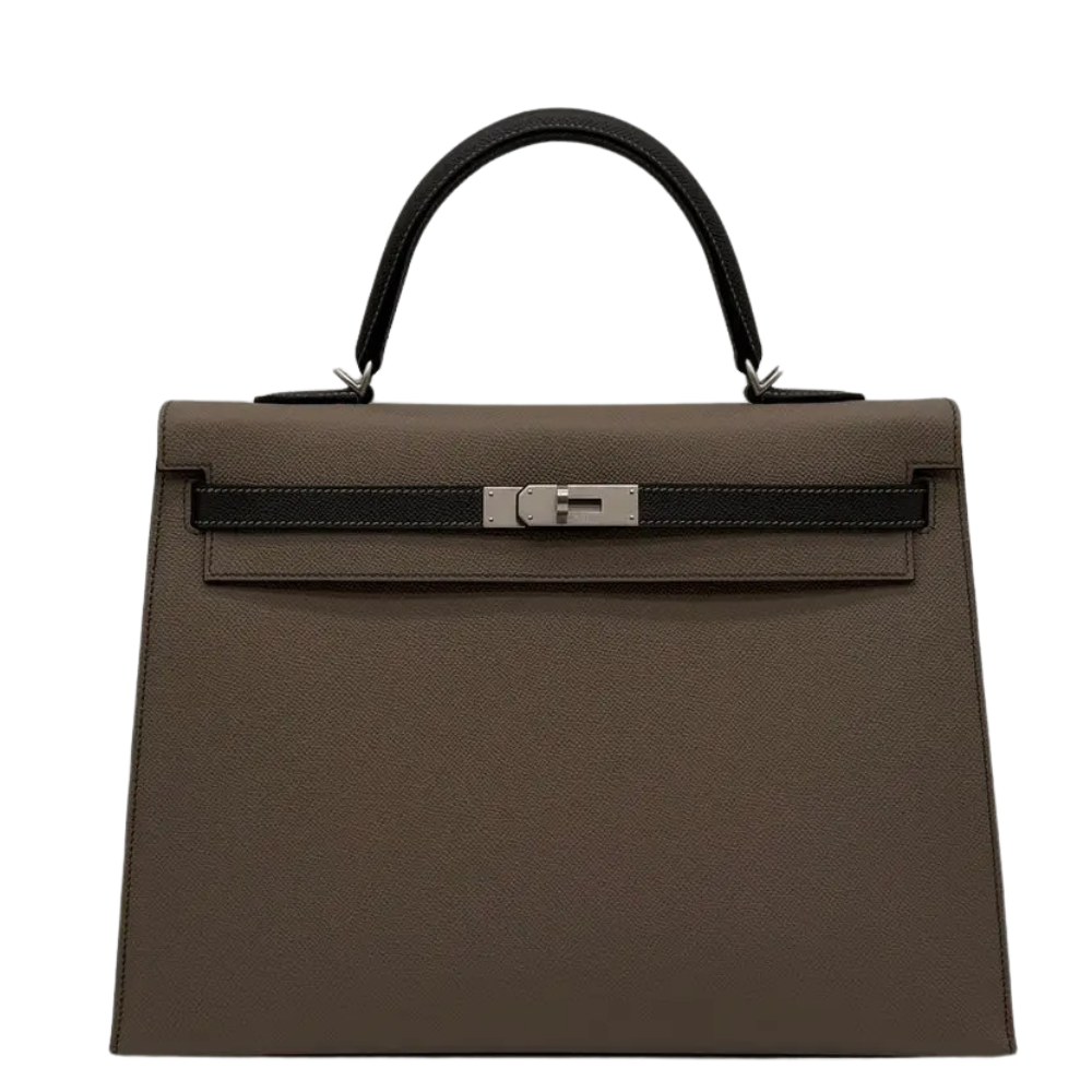 Hermes Kelly 35 HSS Gris Asphalte Graphite Epsom leather front view