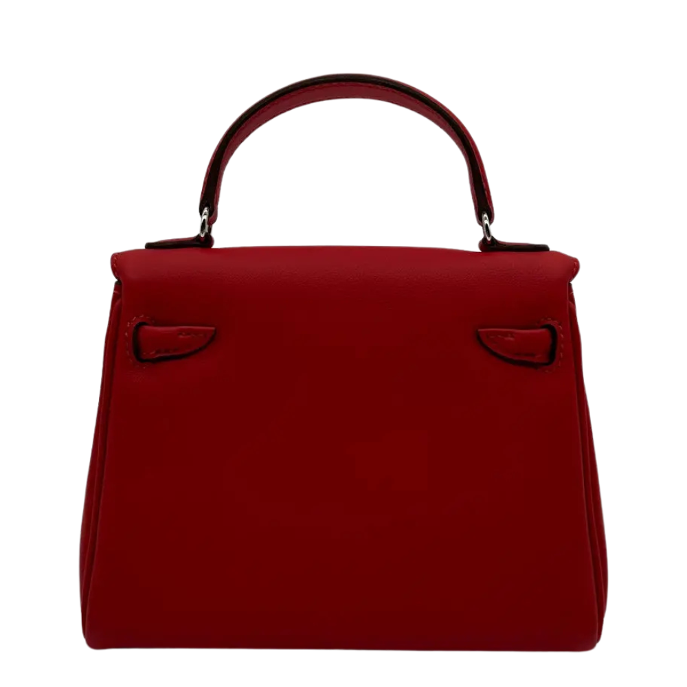 Hermes Kelly Doll Rouge Radieux Swift leather back view