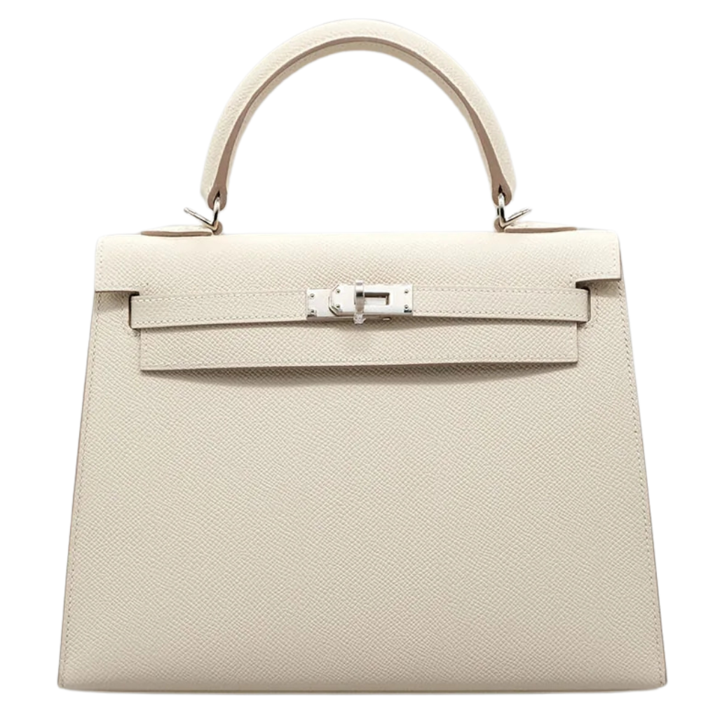 Hermès Kelly 20 Craie handbag in chalk leather, elegant and compact, product photo