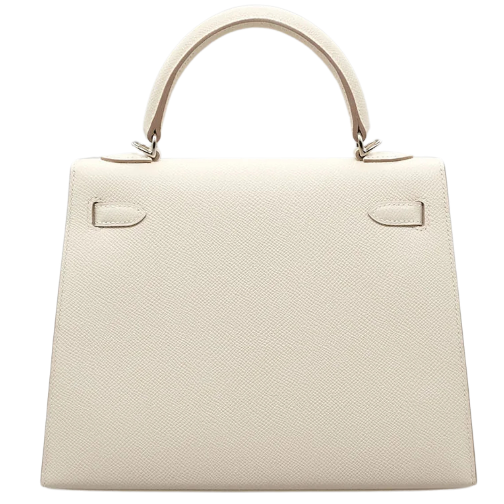 Hermès Kelly 20 handbag in chalk leather, elegant and compact, product photo
