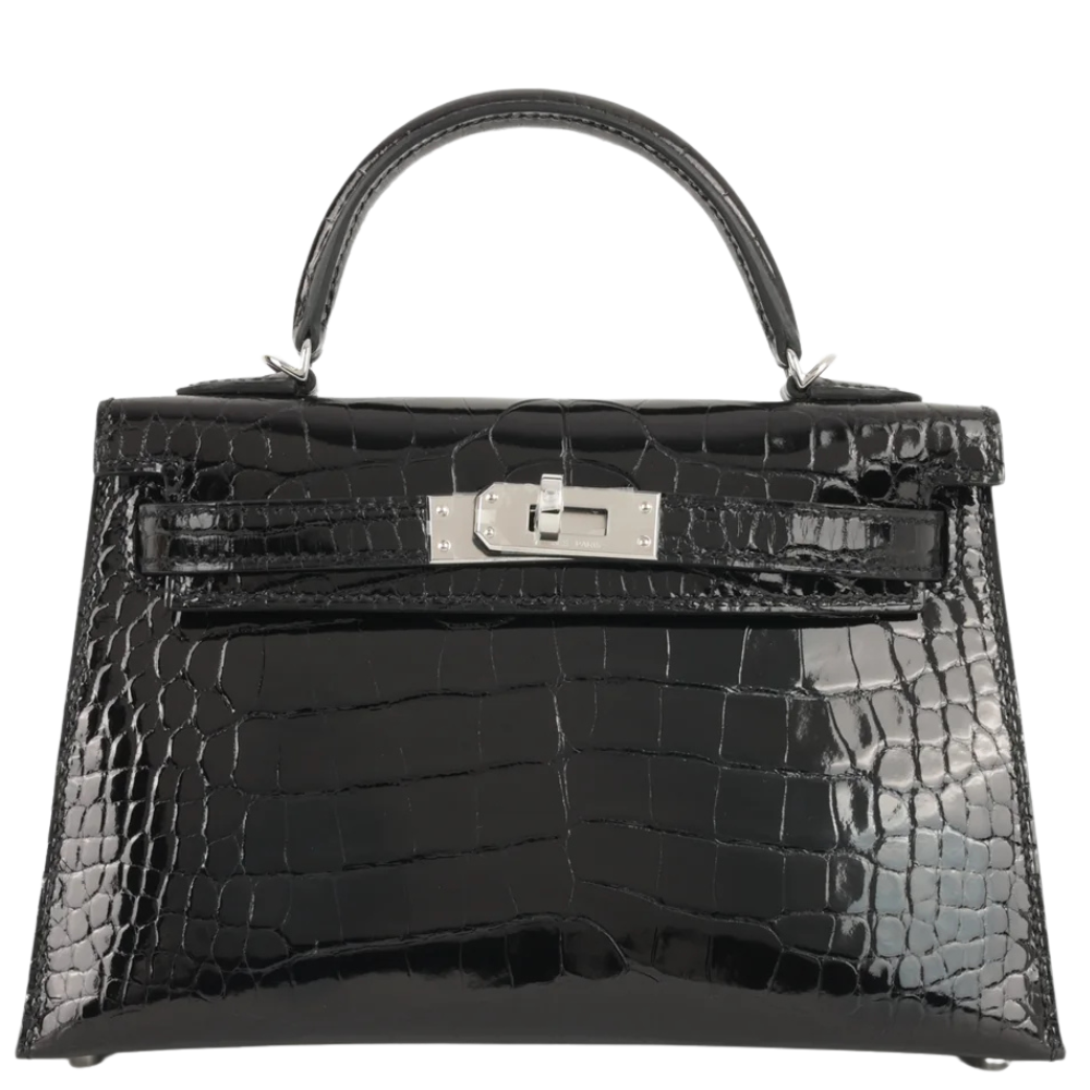 Kelly 20 Black Shiny Alligator
