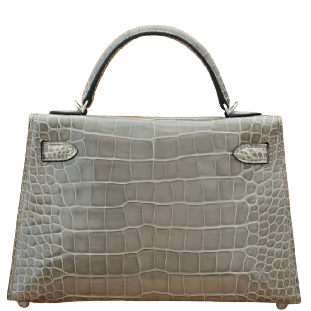Kelly 20 Gris Tourterelle Shiny Alligator