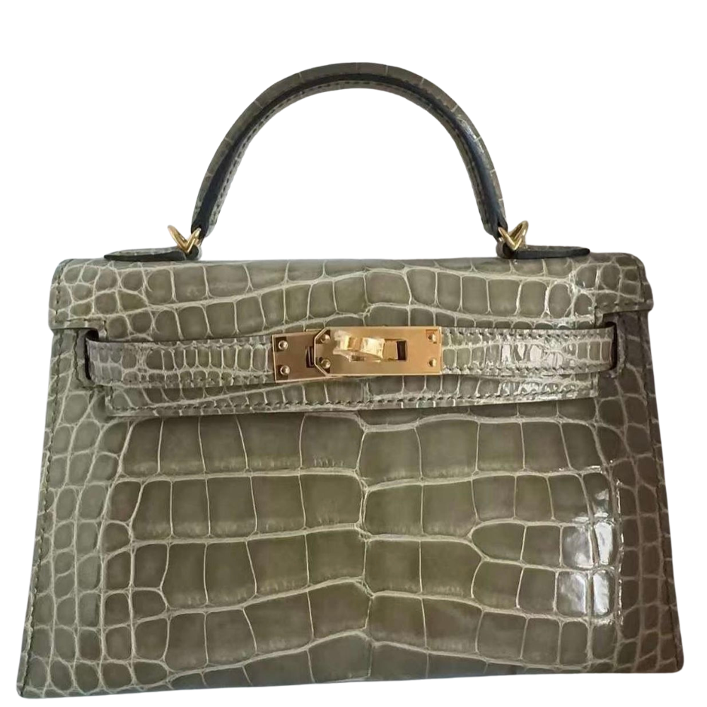 Kelly 20 Gris Tourterelle Shiny Alligator
