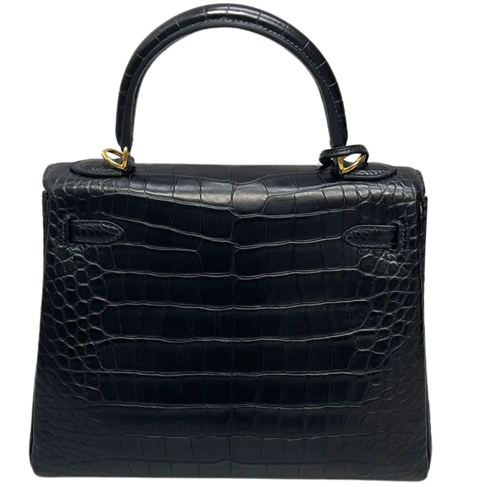 Kelly 25 Black Matte Alligator