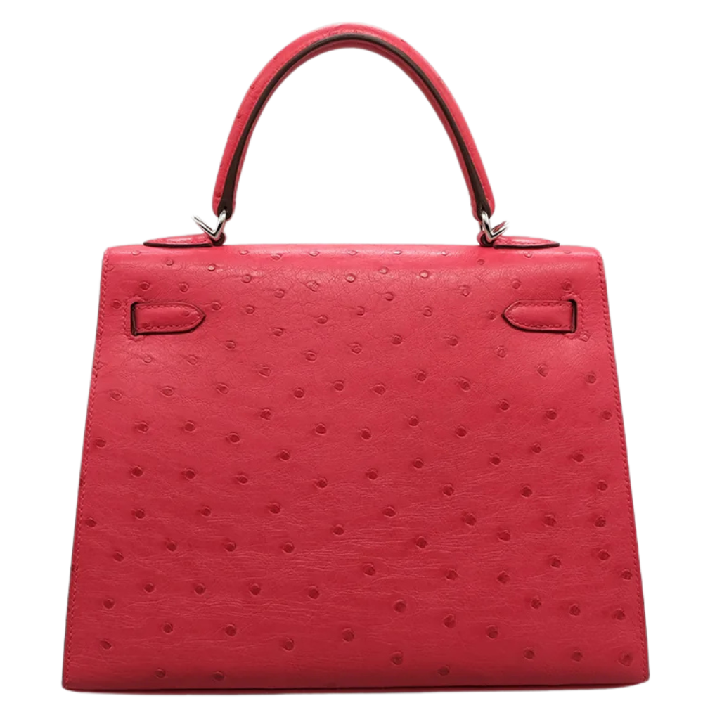 Kelly 25 Rouge Vif Ostrich