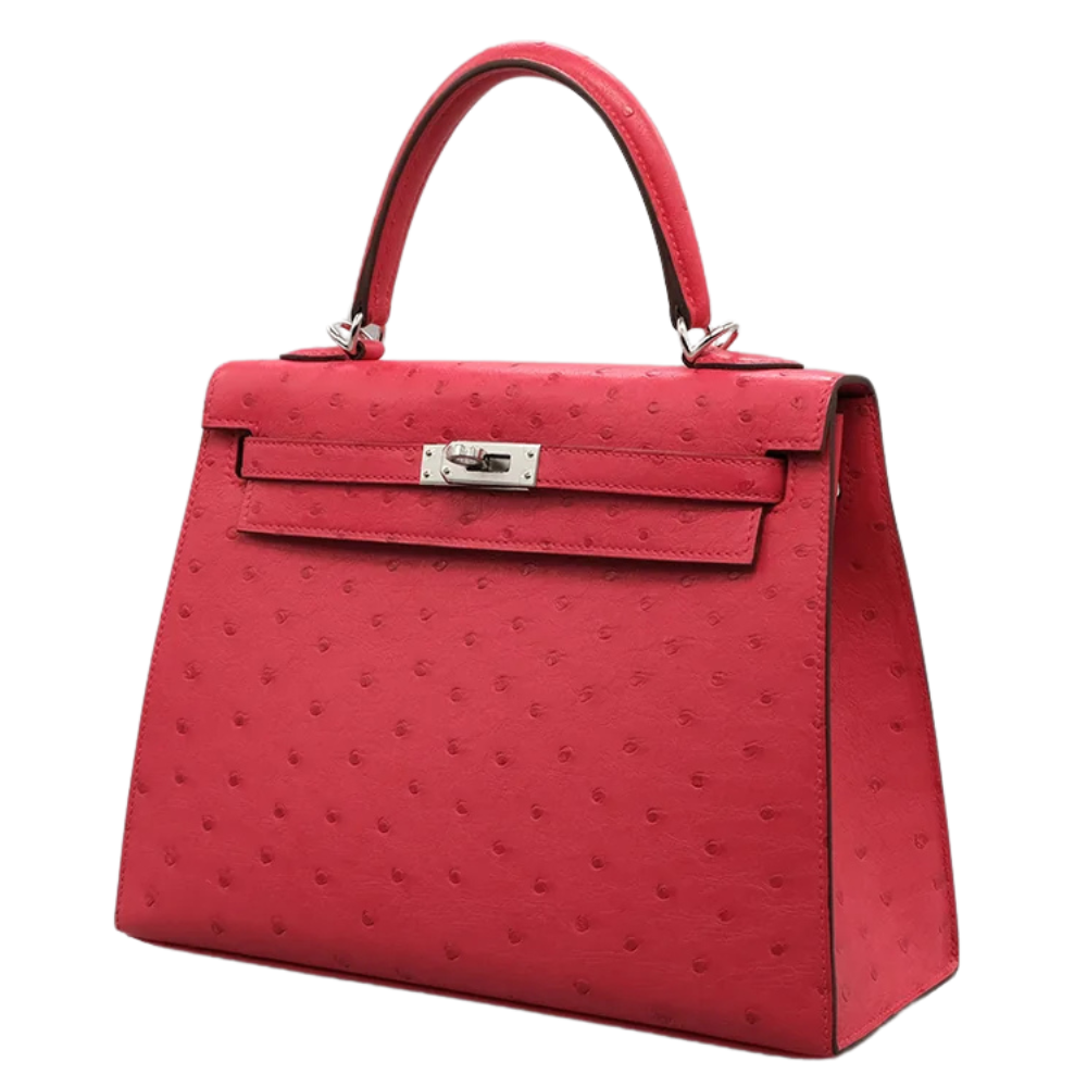 Kelly 25 Rouge Vif Ostrich