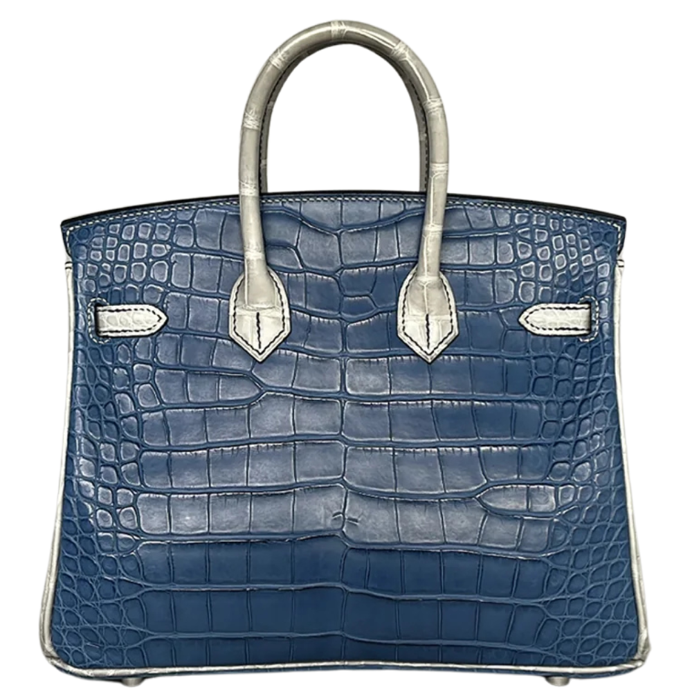 Birkin 25 Blue De Malt / Gris Perle