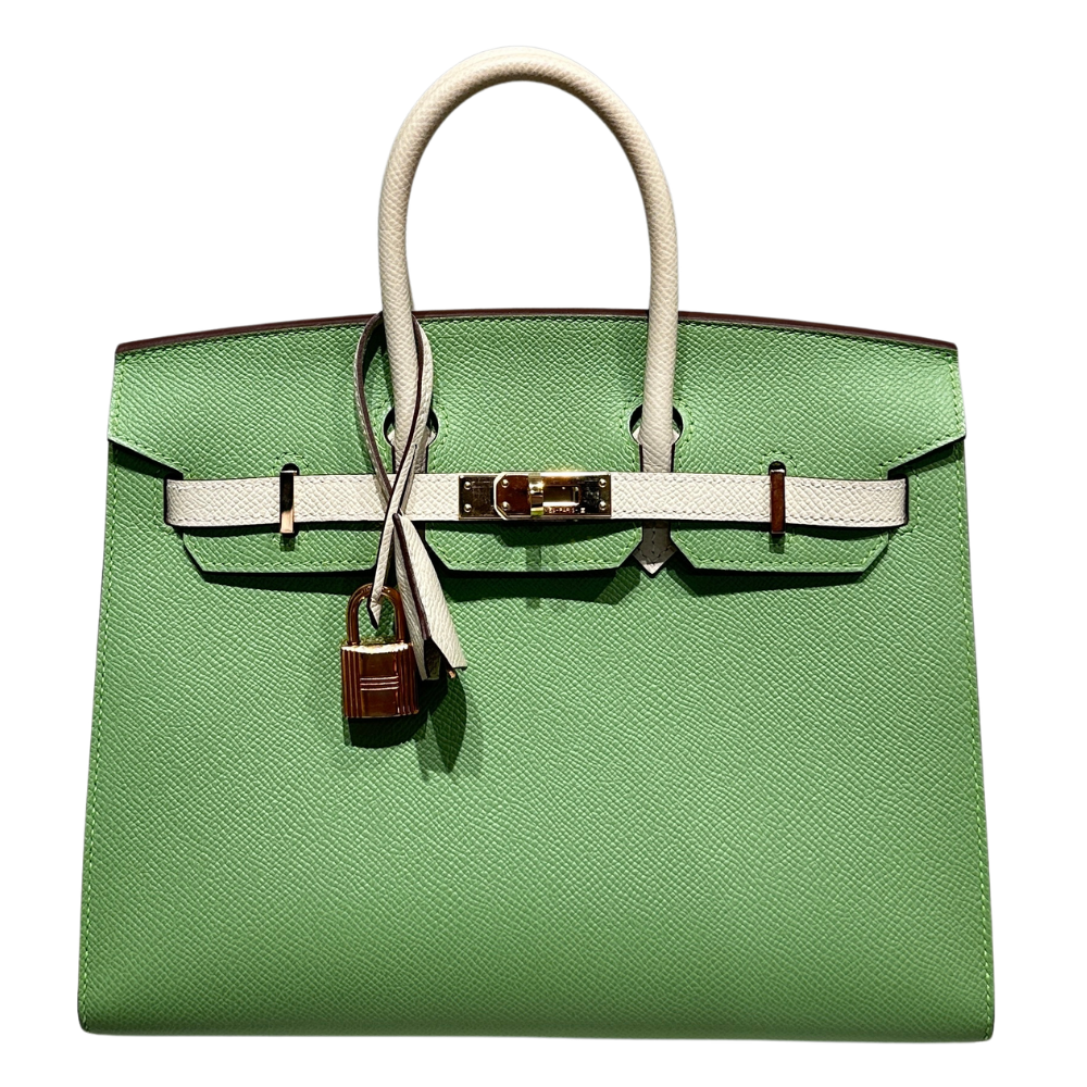 Hermes Birkin 25 Vert Criquet and Nata
