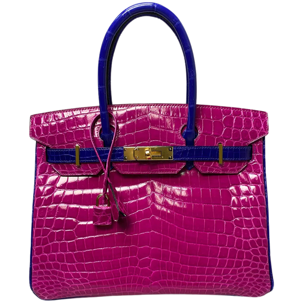 Birkin 30 Rose Scheherazade/ Blue Electic