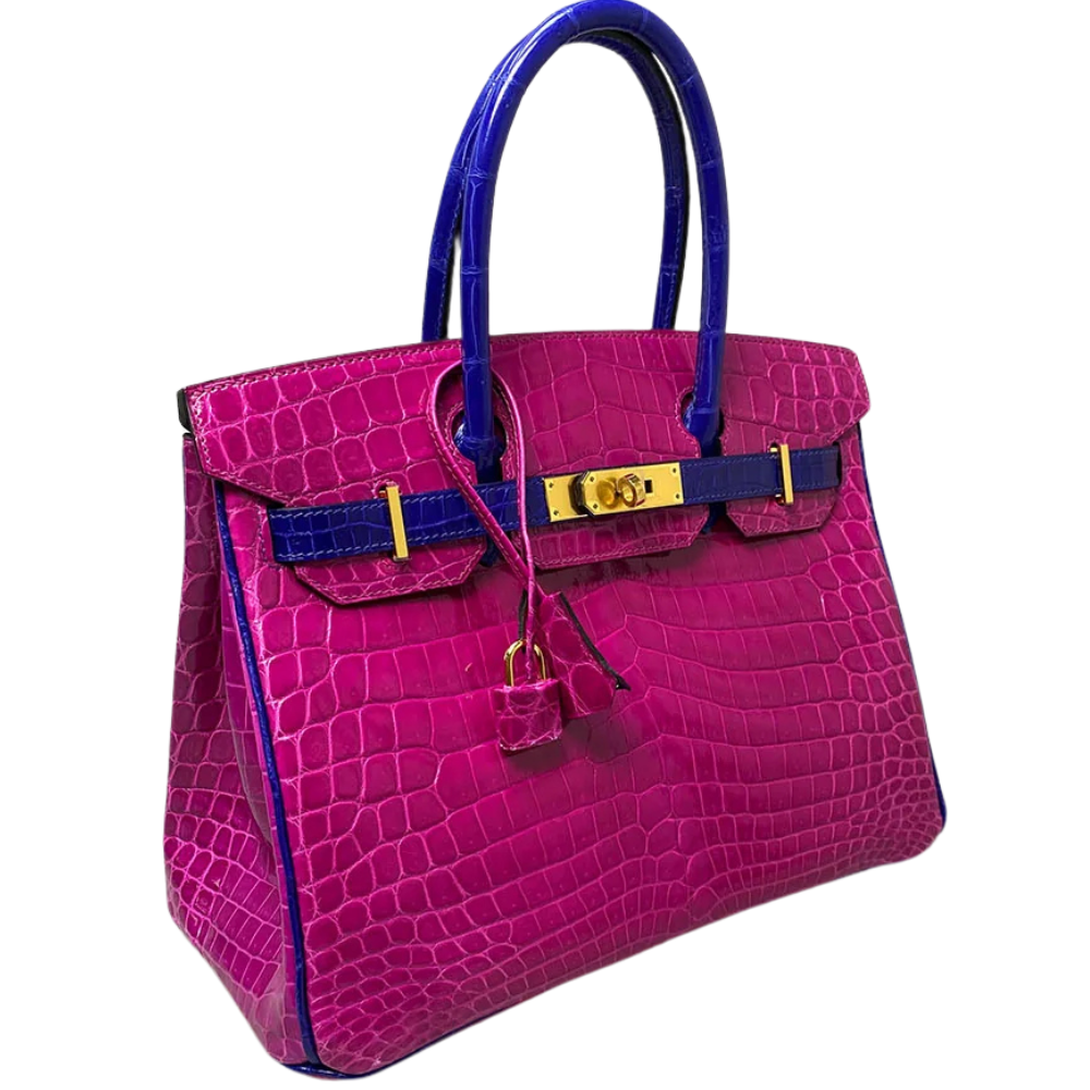 Birkin 30 Rose Scheherazade/ Blue Electic