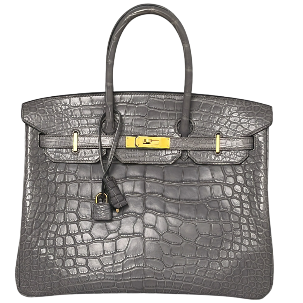 Birkin 35 Matte Alligator Graphite