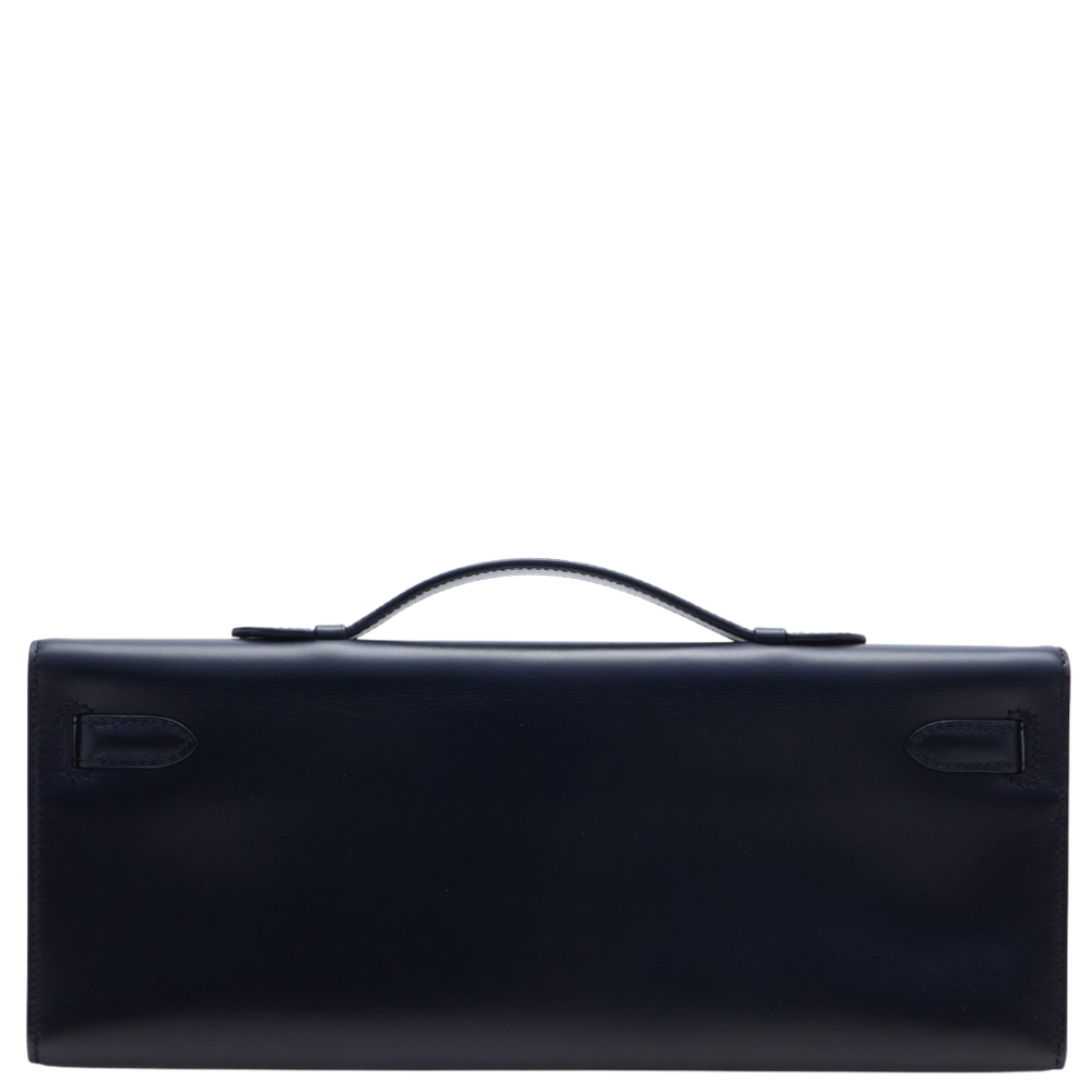 Kelly Cut Black Calf Box Leather Feathers