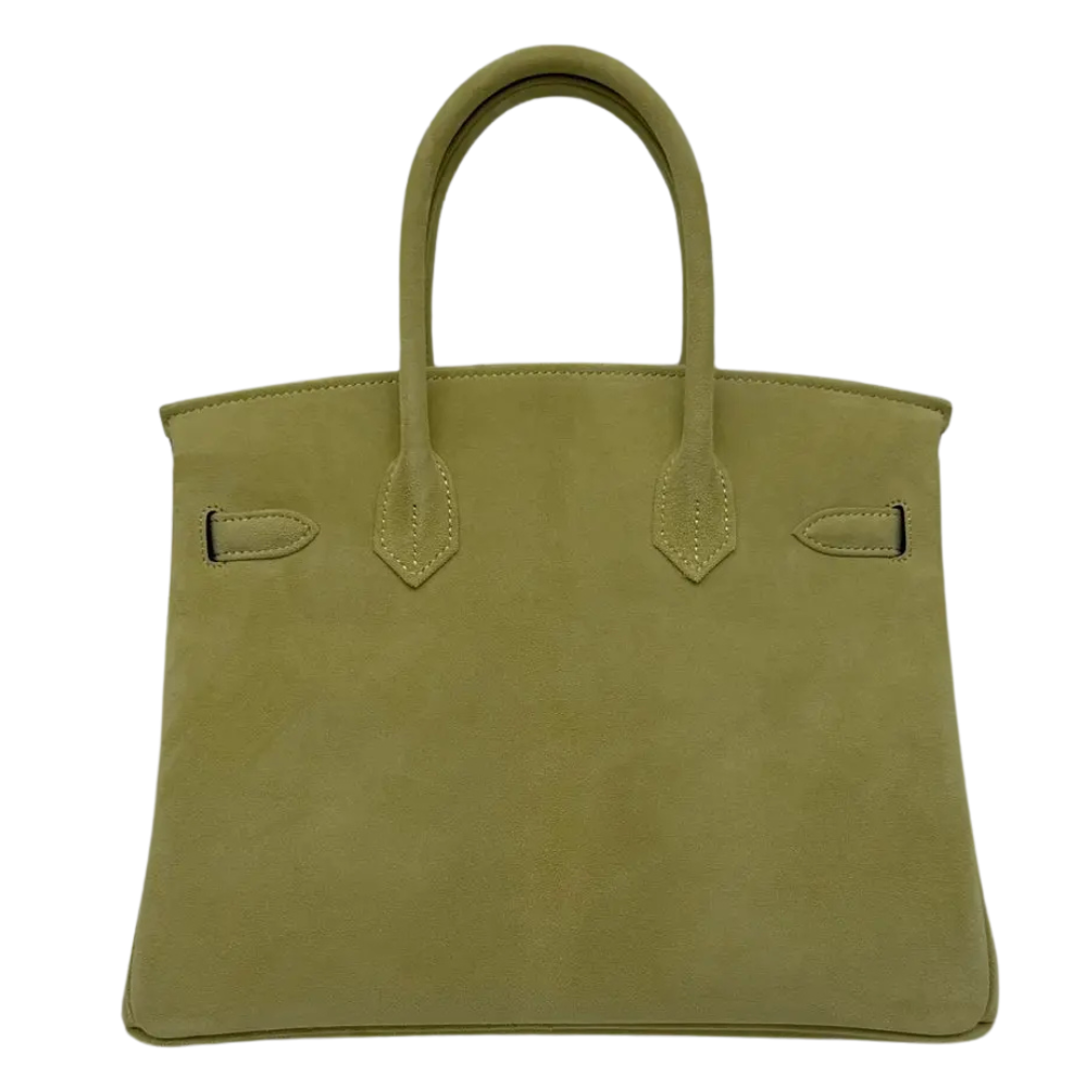 Hermes Birkin 30 Tilleul Doblis leather back view