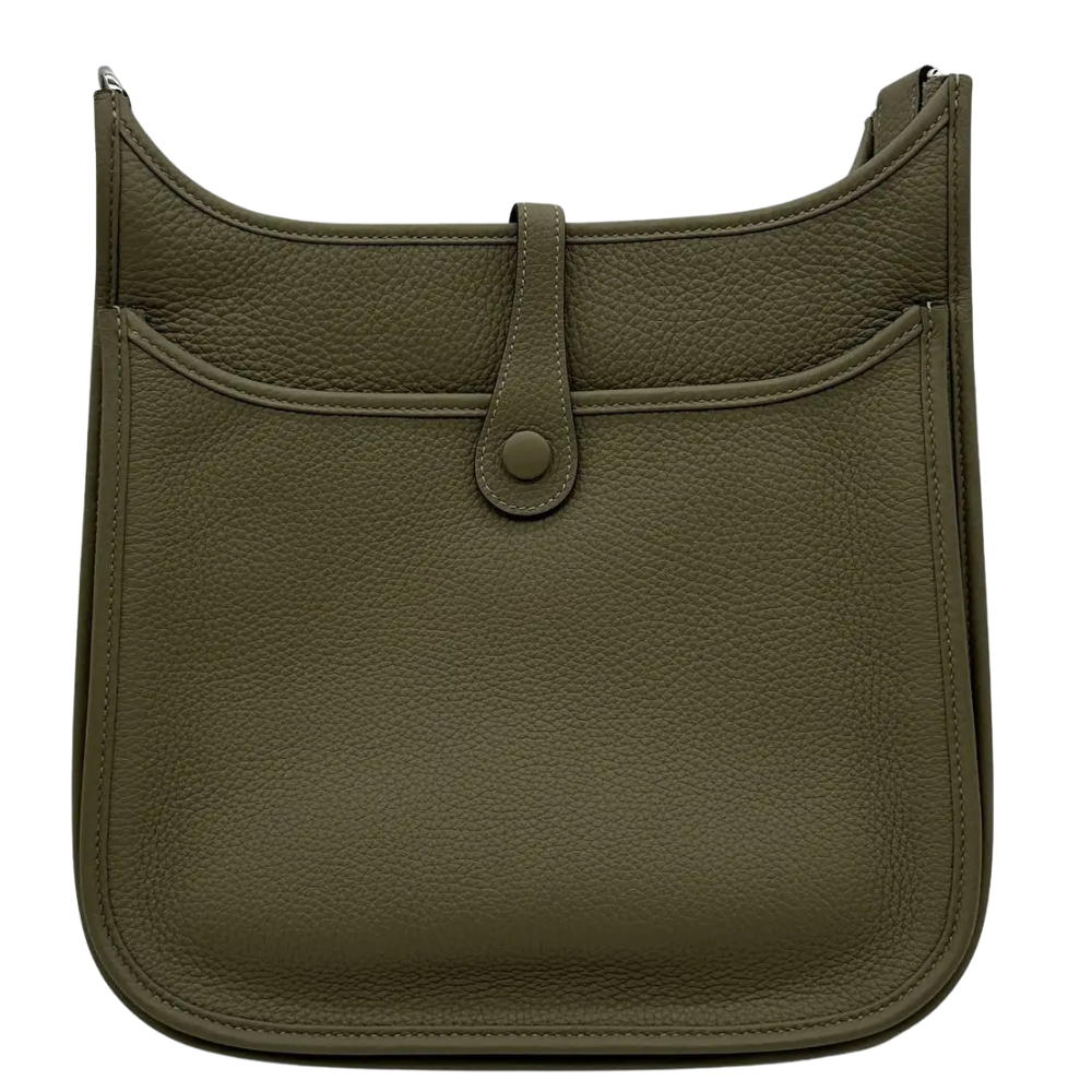 Hermes Evelyne III 29 Sauge Taurillon Clemence leather back view