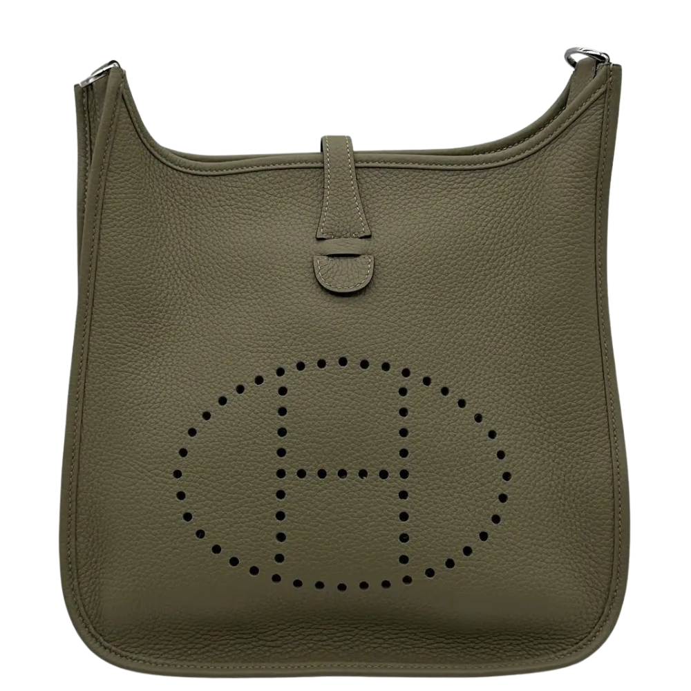 Hermes Evelyne III 29 Sauge Taurillon Clemence leather front view