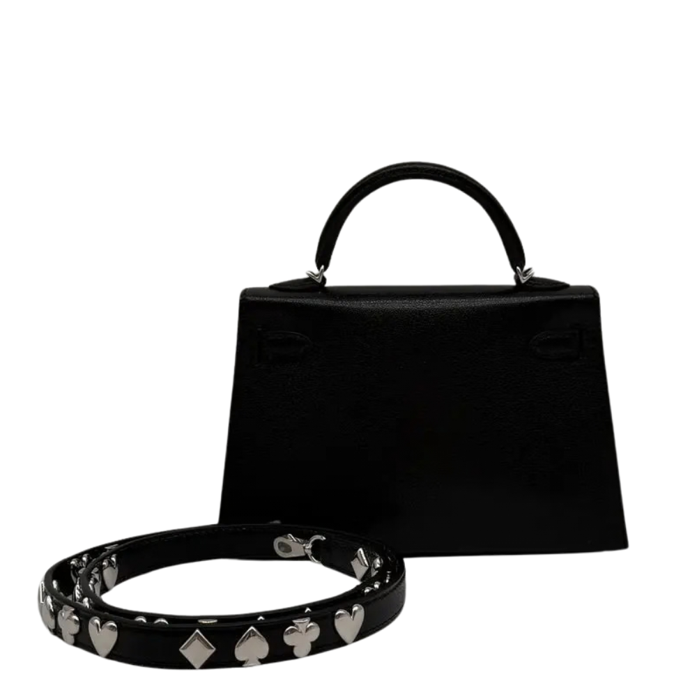     Hermes Kelly 20 Clou de Coeur Black Chèvre leather back view