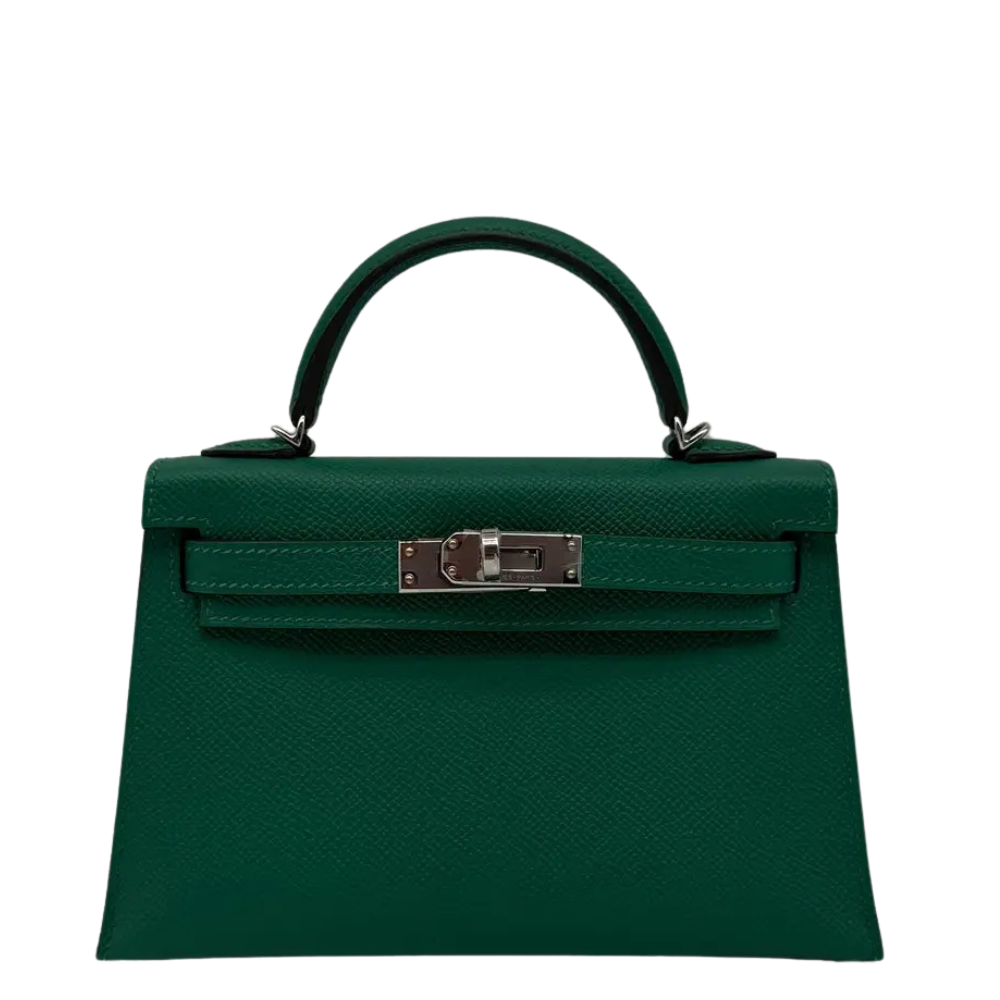 Hermes Kelly 20 Vert Vertigo Epsom leather front view
