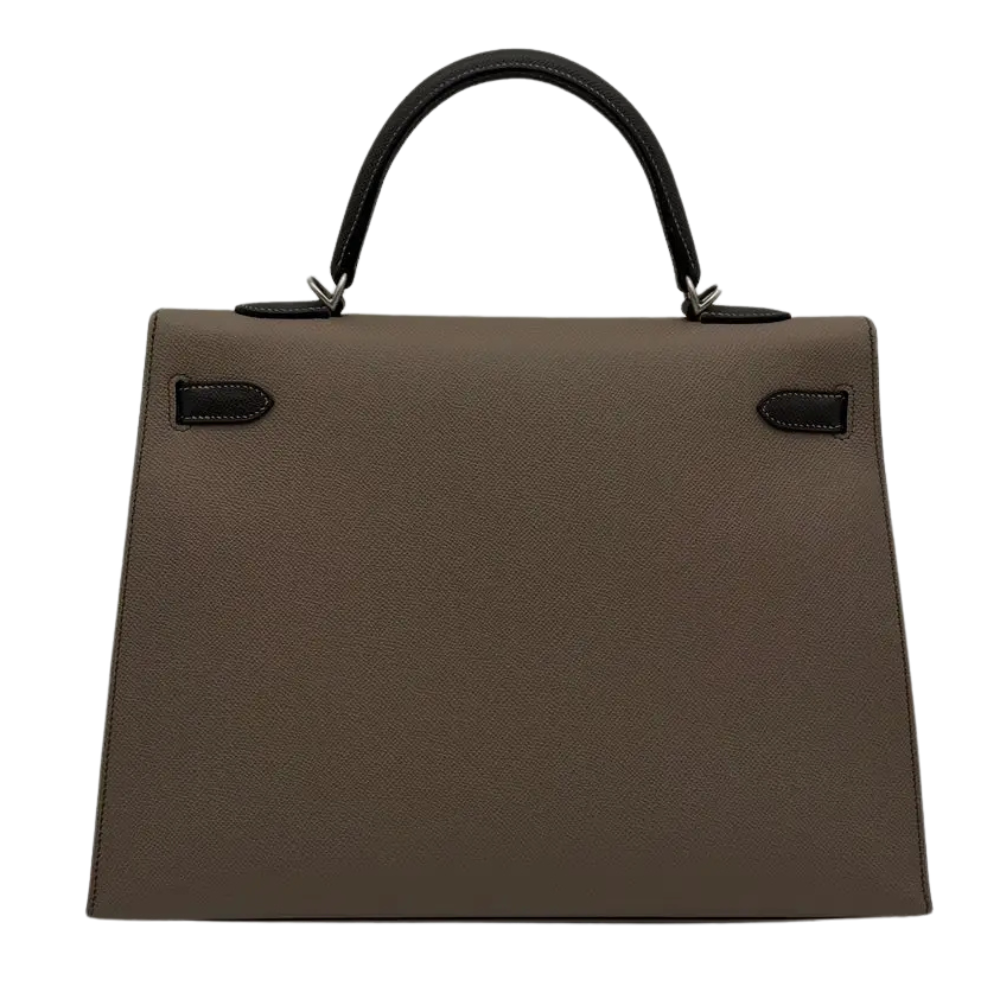 Hermes Kelly 35 HSS Gris Asphalte Graphite Epsom leather back view