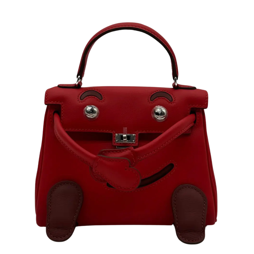Hermes Kelly Doll Rouge Radieux Swift leather front view