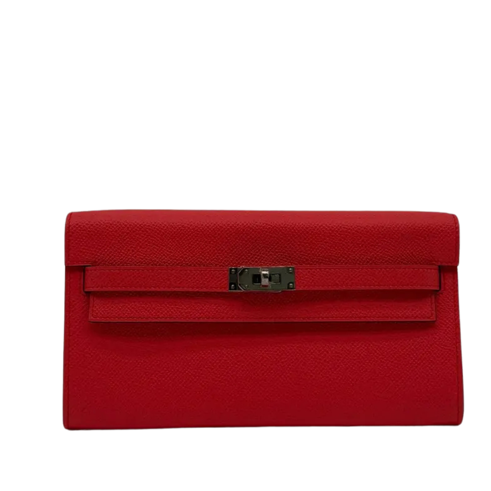 Hermes Kelly To Go Rose Texas Epsom leather front view