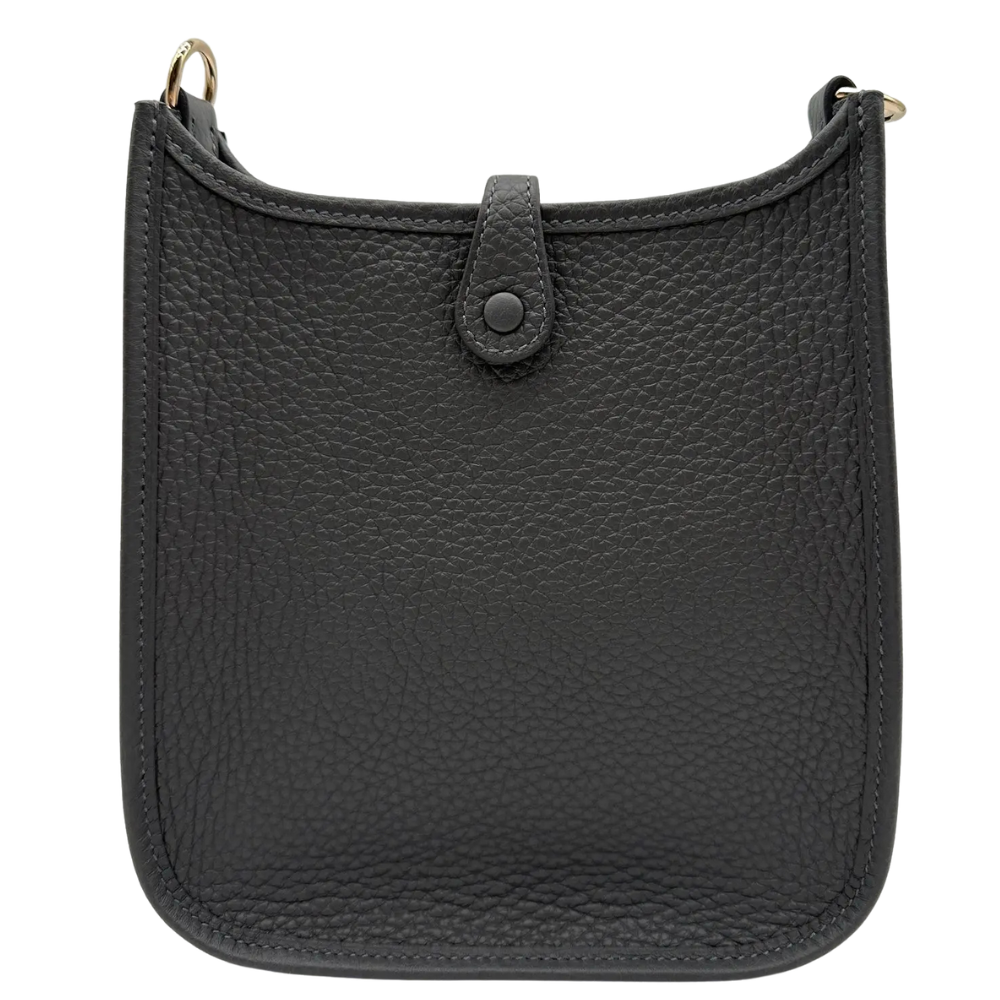 Hermes Mini Evelyne Ardoise Clemence leather back view