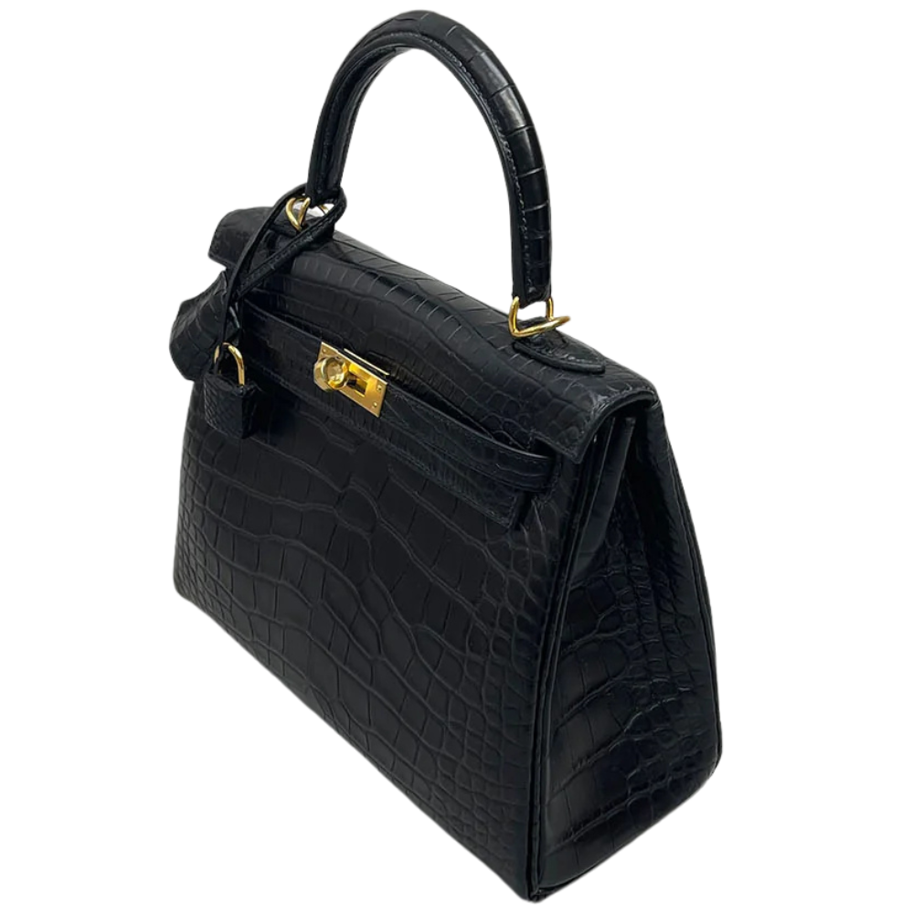 Kelly 25 Black Matte Alligator