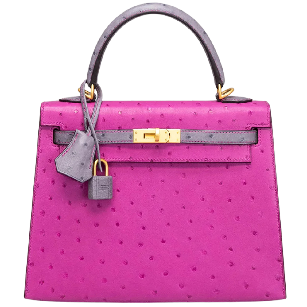 Kelly 25 Rose Pourpre/ Gris Agate