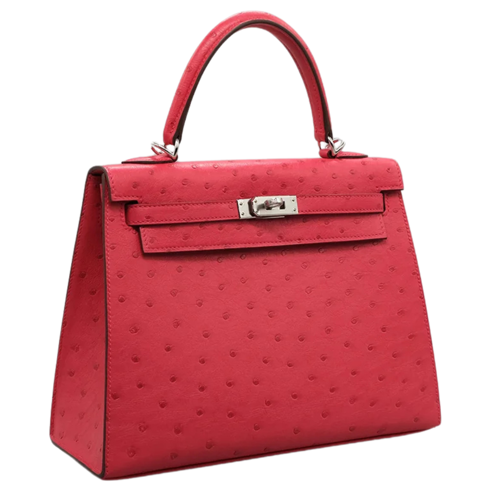 Kelly 25 Rouge Vif Ostrich