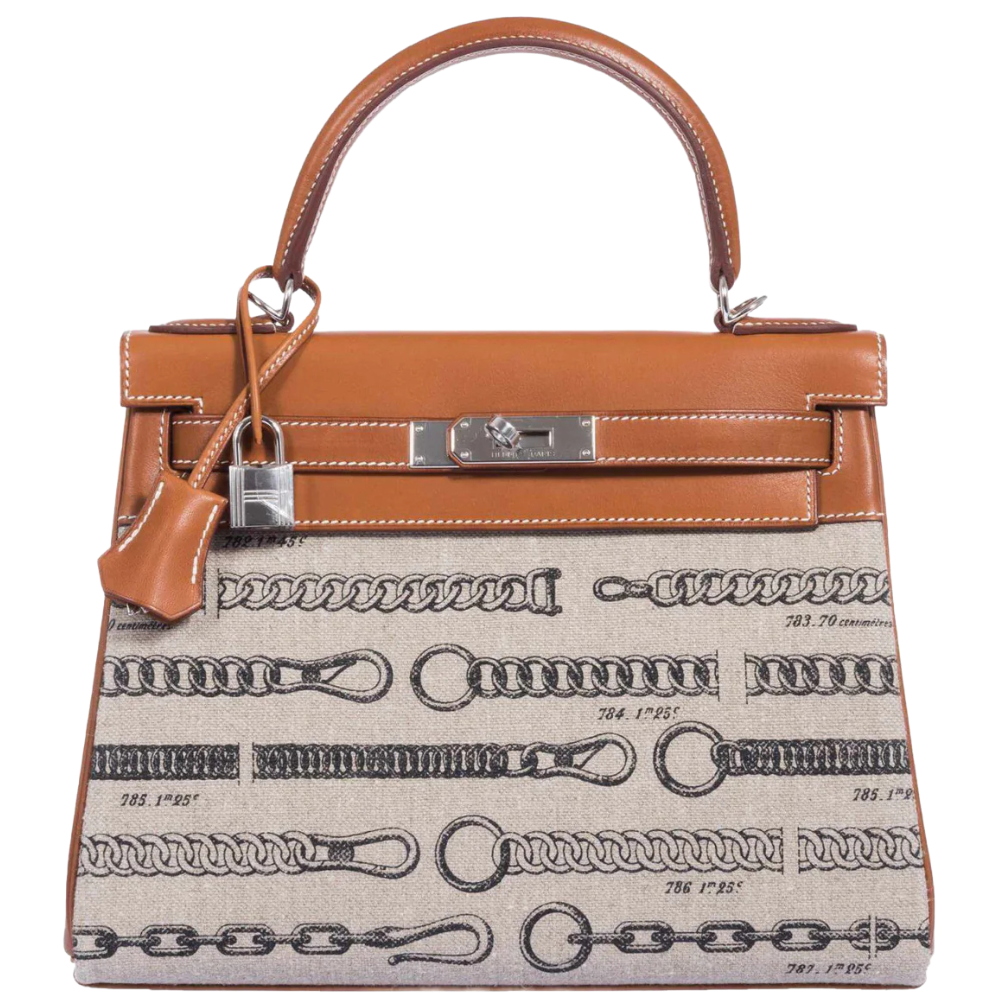 Kelly 28 De Camp Dechainee Toile Fauve Barenia